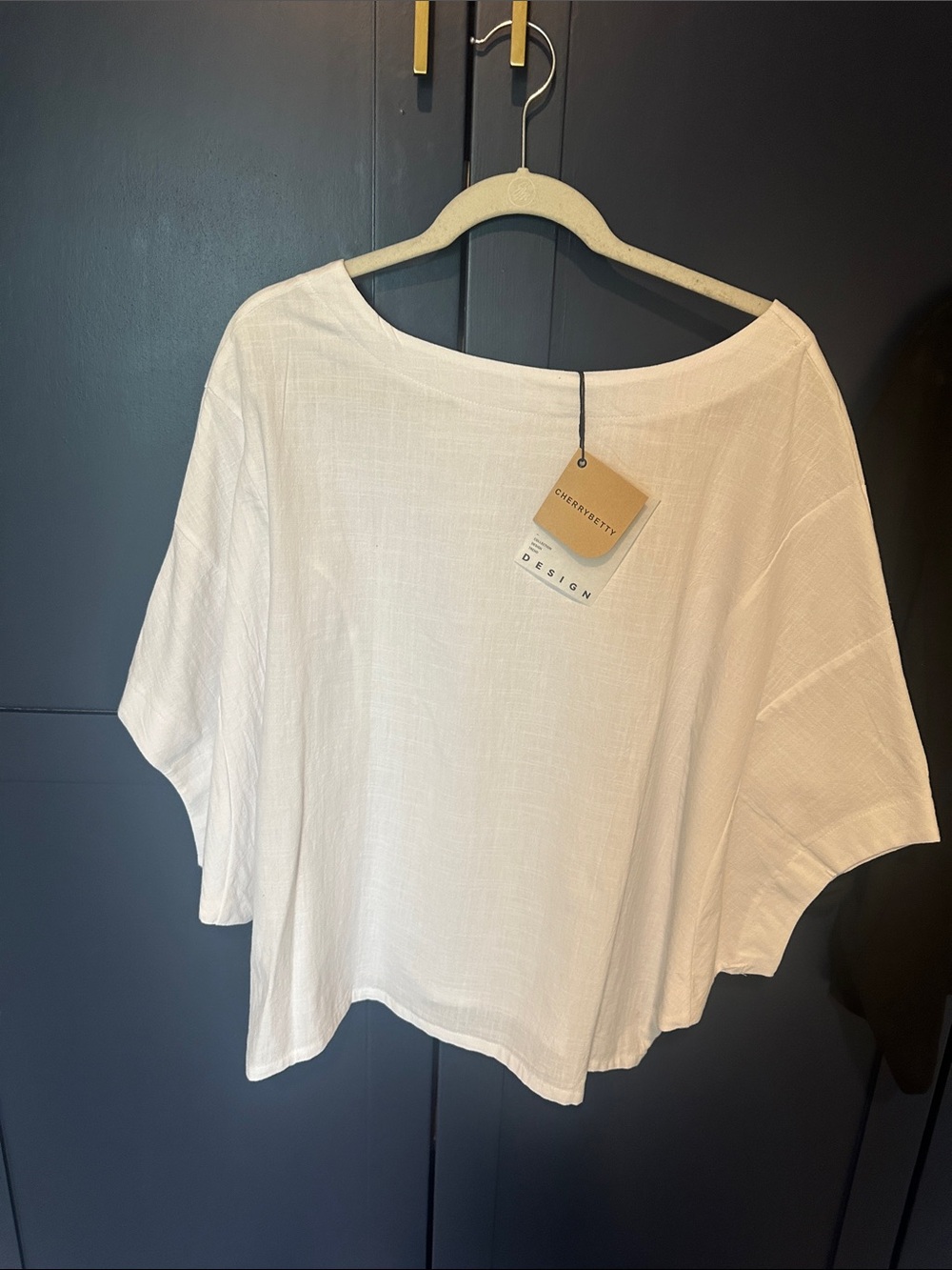 Chalky White Relaxed Boxy Boatneck Top by